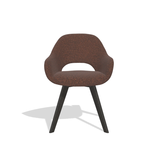 Chaise de salle à manger Marino 6608 en tissu Ascot Brick (chocolat), pieds en tabac, vue de face