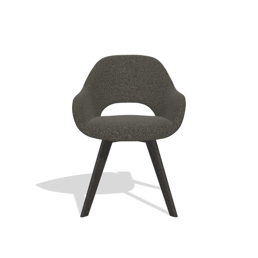 Chaise de salle à manger Marino 6608 en tissu Ascot Mouse (chocolat), pieds en tabac, vue de face