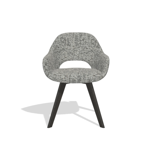 Chaise de salle à manger Marino 6608 en tissu Be Fine 45 (taupe), pieds en tabac, vue de face
