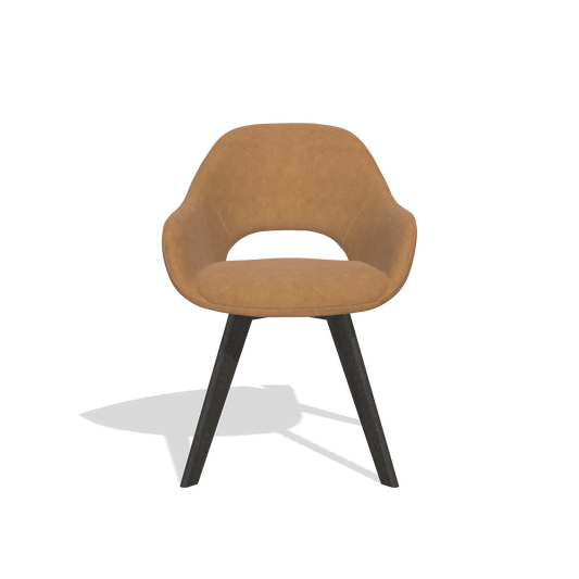 Chaise de salle à manger Marino 6608 en tissu Bull 09 (caramel), pieds en tabac, vue de face