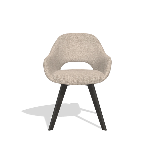 Chaise de salle à manger Marino 6608 en tissu Cayenne 196 (vieux rose), pieds en tabac, vue de face