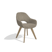 Dining Chair Marino 6608 in Cayenne 55 fabric (taupe), natural legs, angled view