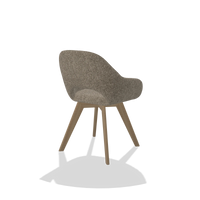 Dining Chair Marino 6608 in Cayenne 55 fabric (taupe), natural legs, back angled view