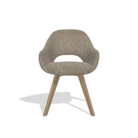 Dining Chair Marino 6608 in Cayenne 55 fabric (taupe), natural legs, front view