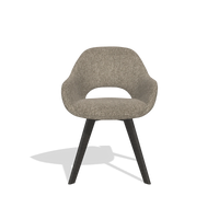 Dining Chair Marino 6608 in Cayenne 55 fabric (taupe), tobacco legs, front view