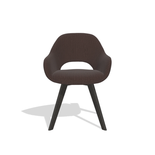 Chaise de salle à manger Marino 6608 en tissu Energy 34 (chocolat), pieds en tabac, vue de face