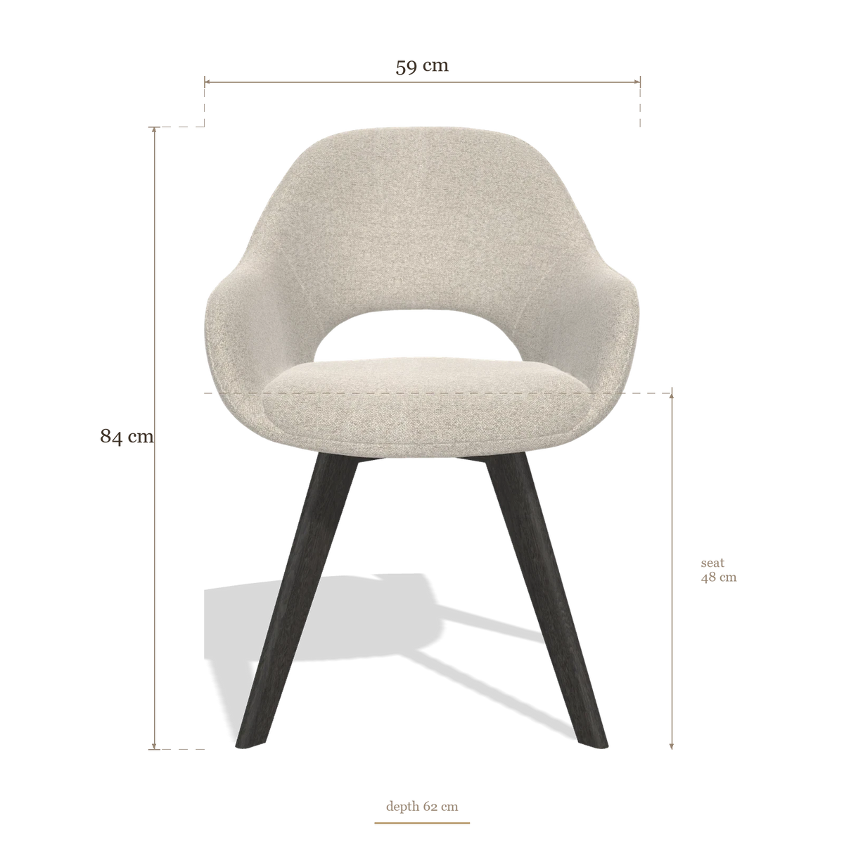 Sedia da pranzo Marino 6608, dimensioni 59 x 62 x 84 cm