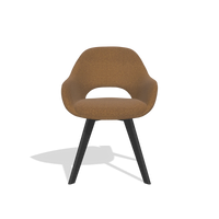 Sedia da pranzo Marino 6608 in tessuto Glory 16 (marrone), gambe in nero, vista frontale