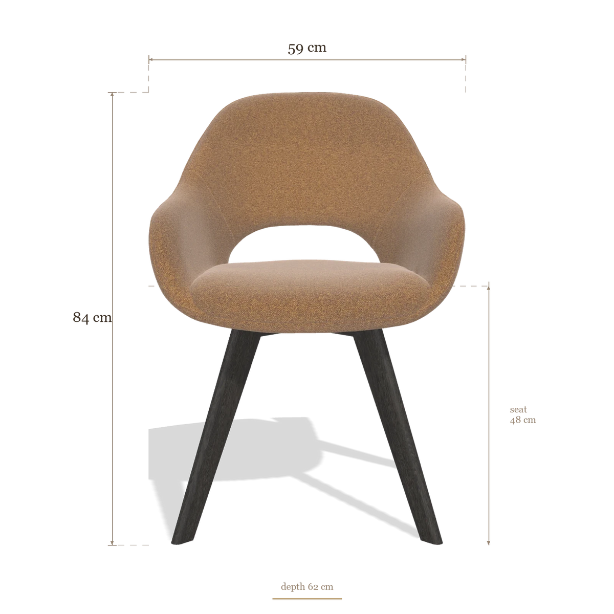 Sedia da pranzo Marino 6608, dimensioni 59 x 62 x 84 cm