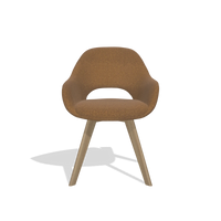 Sedia da pranzo Marino 6608 in tessuto Glory 16 (marrone), gambe in naturale, vista frontale