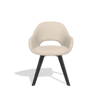 Dining Chair Marino 6608 in Guard 05 fabric (light grey), tobacco legs, front view