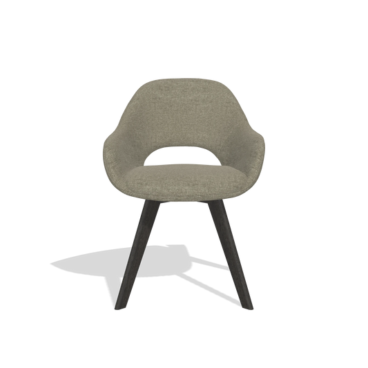Chaise de salle à manger Marino 6608 en tissu Guard 193 (taupe), pieds en tabac, vue de face