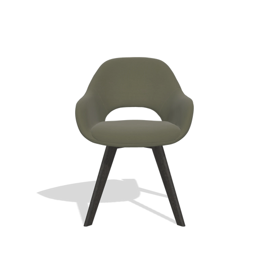 Esszimmerstuhl Marino 6608 in Leder B572 (Oliv), Beine in Tabak, Vorderansicht