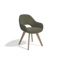 Sedia da pranzo Marino 6608 in Pelle B962 (grigio scuro), gambe in naturale, vista angolata