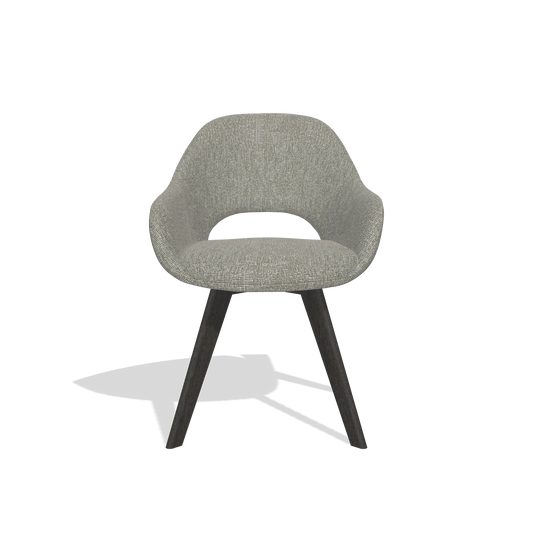 Chaise de salle à manger Marino 6608 en tissu Lodge 01 (taupe), pieds en tabac, vue de face