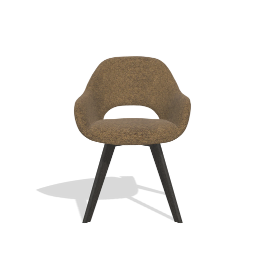 Chaise de salle à manger Marino 6608 en tissu Mito 14 (marron), pieds en tabac, vue de face