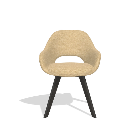 Chaise de salle à manger Marino 6608 en tissu Mito 170 (beige), pieds en tabac, vue de face