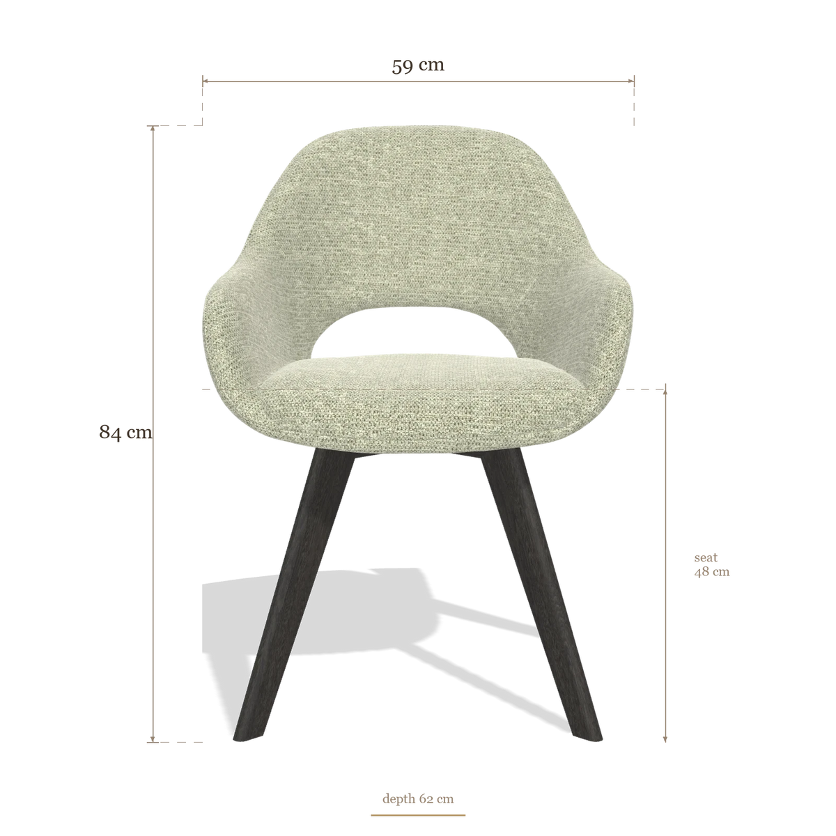 Esszimmerstuhl Marino 6608, Maße 59 x 62 x 84 cm