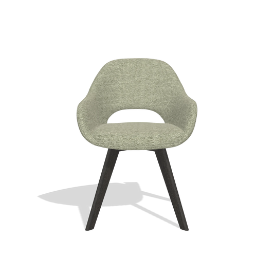 Dining Chair Marino 6608 in Mito 55 fabric (sage), tobacco legs, front view