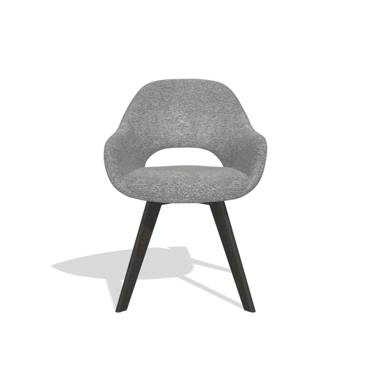 Dining Chair Marino 6608 in Mito 97 fabric (taupe), tobacco legs, front view