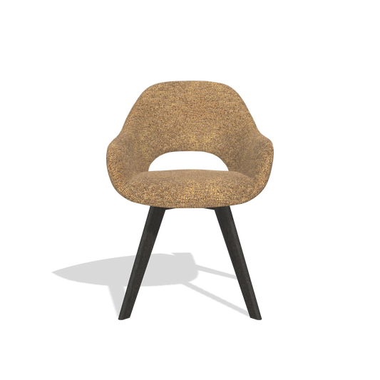 Chaise de salle à manger Marino 6608 en tissu Oasis 16 (caramel), pieds en tabac, vue de face