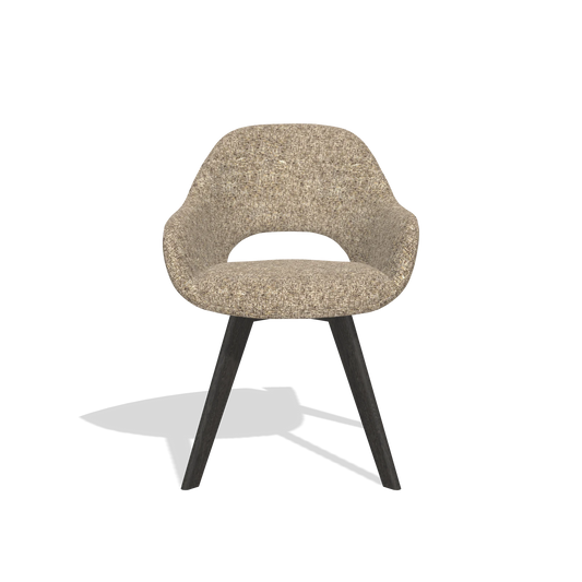 Chaise de salle à manger Marino 6608 en tissu Oasis 176 (taupe), pieds en tabac, vue de face