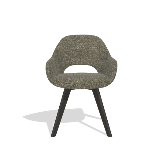 Chaise de salle à manger Marino 6608 en tissu Oasis 88 (marron), pieds en tabac, vue de face