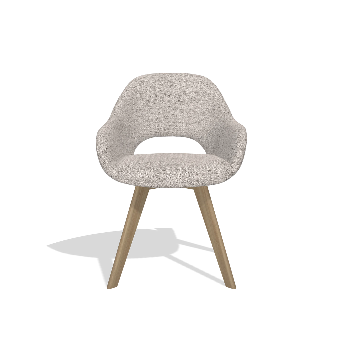 Dining Chair Marino 6608 in Oasis 91 fabric (greige), natural legs, front view