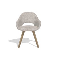 Dining Chair Marino 6608 in Oasis 91 fabric (greige), natural legs, front view