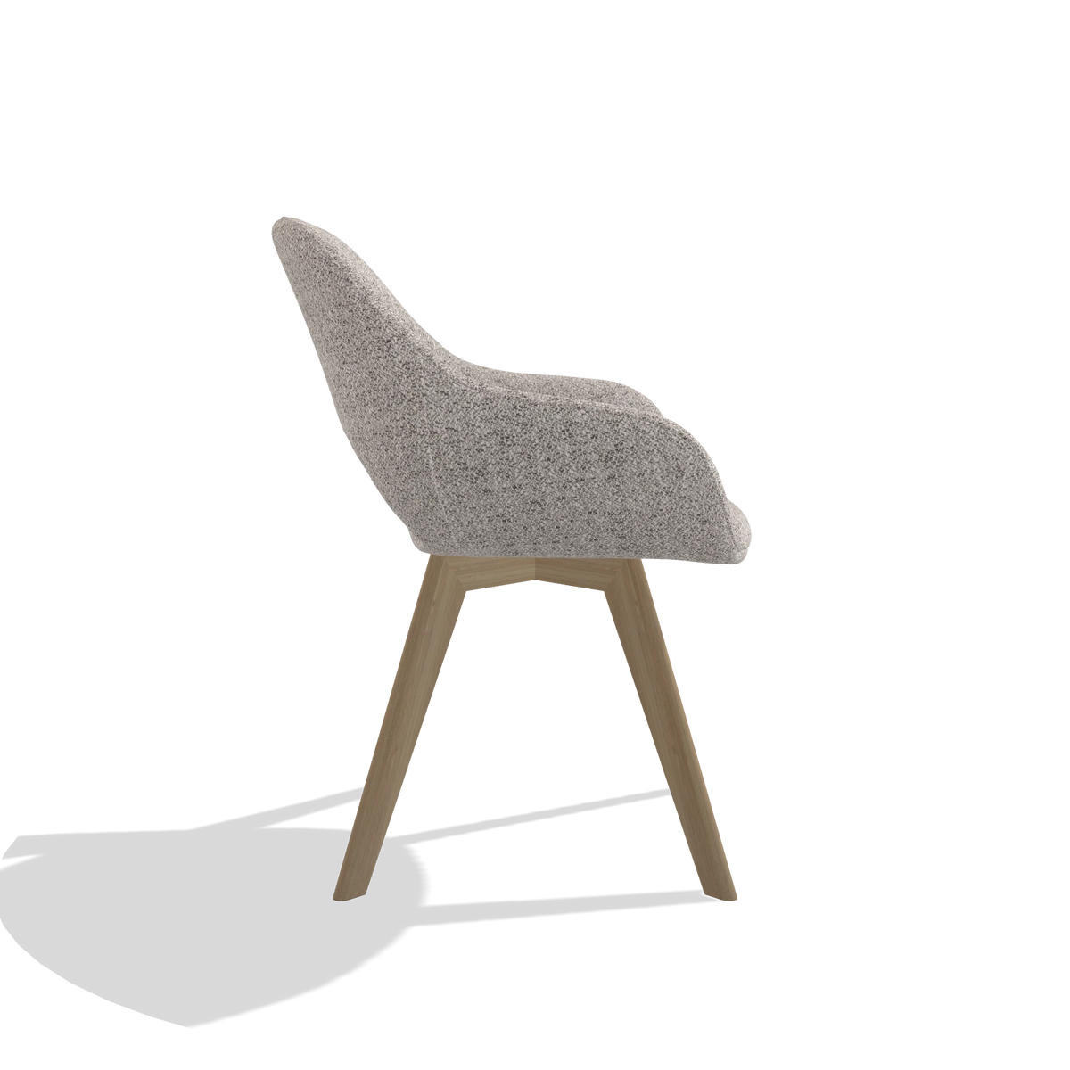 Dining Chair Marino 6608 in Oasis 91 fabric (greige), natural legs, side view