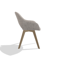 Dining Chair Marino 6608 in Oasis 91 fabric (greige), natural legs, side view