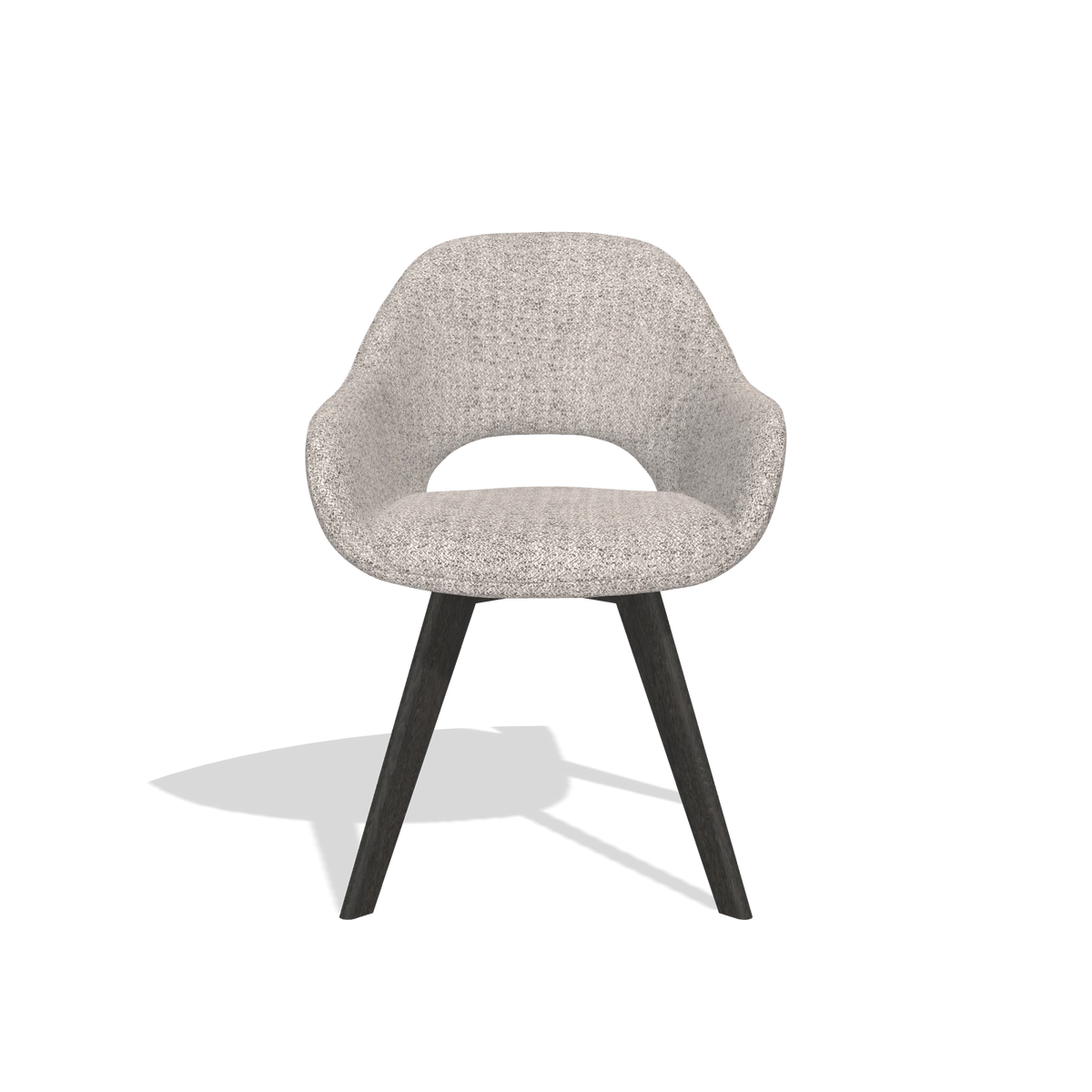 Dining Chair Marino 6608 in Oasis 91 fabric (greige), tobacco legs, front view