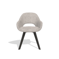Dining Chair Marino 6608 in Oasis 91 fabric (greige), tobacco legs, front view