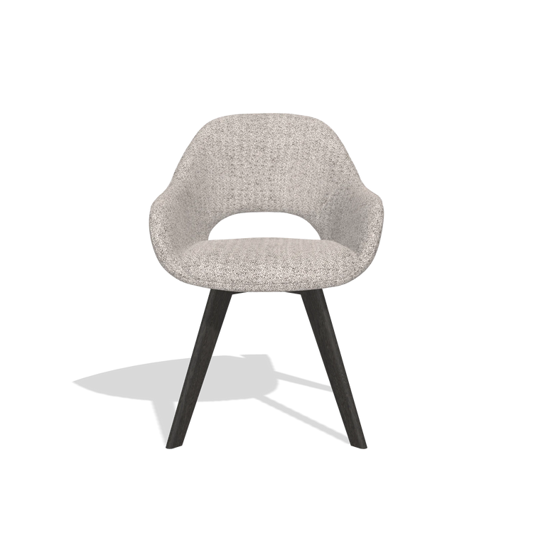 Dining Chair Marino 6608 in Oasis 91 fabric (greige), tobacco legs, front view