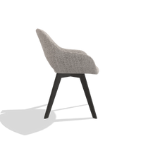 Dining Chair Marino 6608 in Oasis 91 fabric (greige), tobacco legs, side view