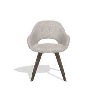 Dining Chair Marino 6608 in Oasis 91 fabric (greige), walnut legs, front view