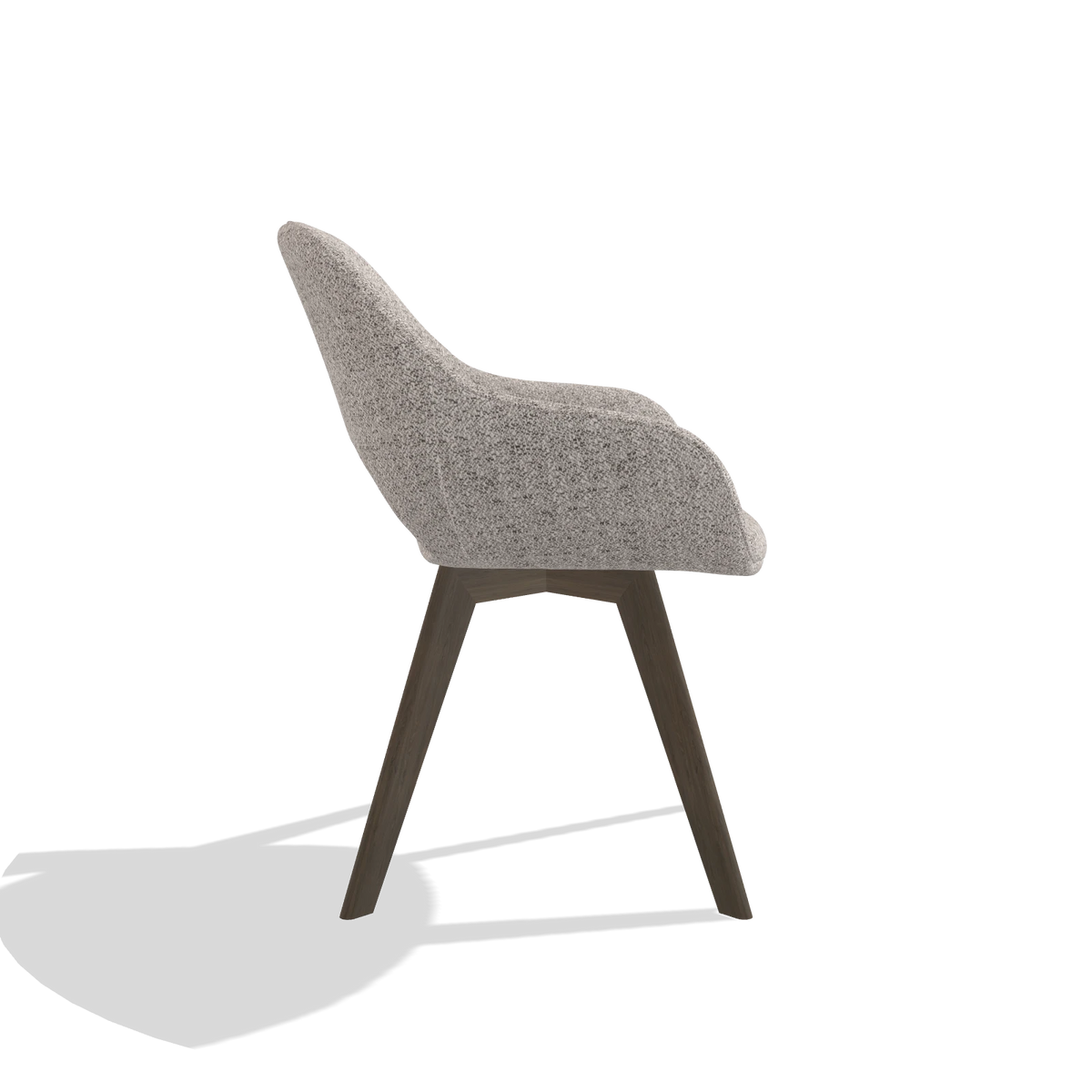 Dining Chair Marino 6608 in Oasis 91 fabric (greige), walnut legs, side view