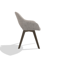 Dining Chair Marino 6608 in Oasis 91 fabric (greige), walnut legs, side view