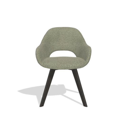 Chaise de salle à manger Marino 6608 en tissu Rhythm 206 (taupe), pieds en tabac, vue de face