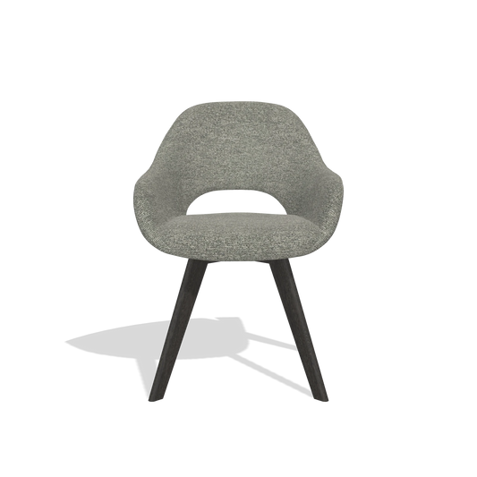 Esszimmerstuhl Marino 6608 in Stoff Sneak 149 (Taupe), Beine in Tabak, Vorderansicht