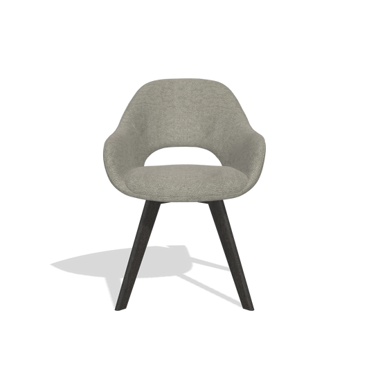 Esszimmerstuhl Marino 6608 in Stoff Stella 10 (Taupe), Beine in Tabak, Vorderansicht