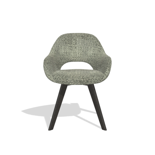 Silla de comedor Marino 6608 en tela Venga 156 (topo), patas en tabaco, vista frontal