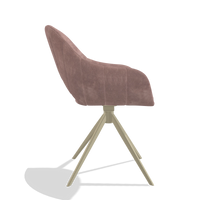 Chaise de salle à manger Matera 6470 en tissu Adore 200 (taupe), pied pivotant en champagne, vue de profil