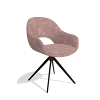 Chaise de salle à manger Matera 6470 en tissu Adore 200 (taupe), pied pivotant en espresso, vue de trois-quarts