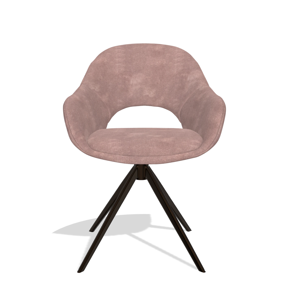 Chaise de salle à manger Matera 6470 en tissu Adore 200 (taupe), pied pivotant en espresso, vue de face