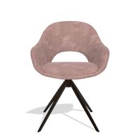 Chaise de salle à manger Matera 6470 en tissu Adore 200 (taupe), pied pivotant en espresso, vue de face