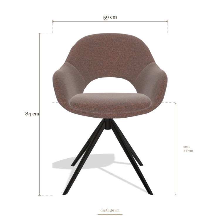 Silla de comedor Matera 6470, medidas 59 x 59 x 84 cm