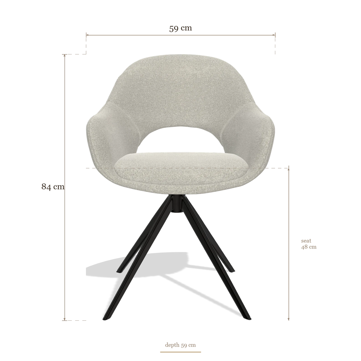 Dining Chair Matera 6470, dimensions 59 x 59 x 84 cm