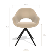 Silla de comedor Matera 6470, medidas 59 x 59 x 84 cm
