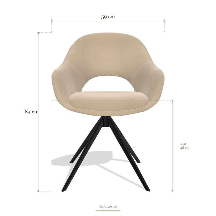 Silla de comedor Matera 6470, medidas 59 x 59 x 84 cm